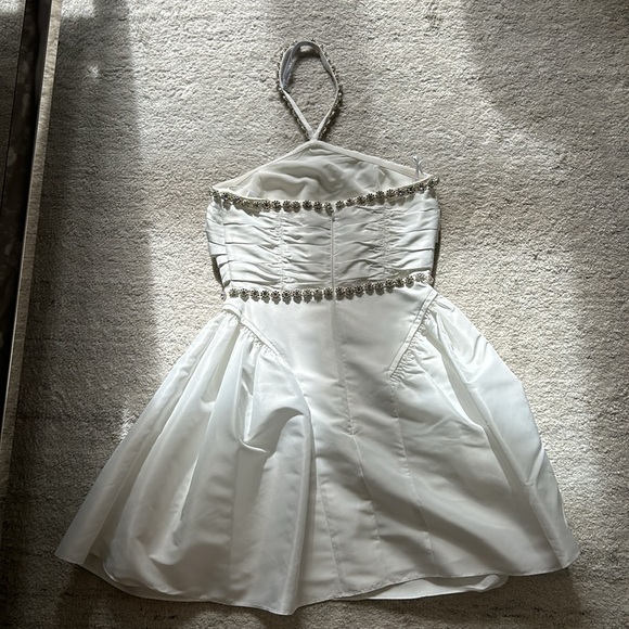 Self-Portrait Crystal-embellished halter neck mini dress. Worn once for 3 hours - Picture 4 of 5